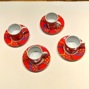 Riviera Van Beers by Signature. Set of 4 cups with saucers